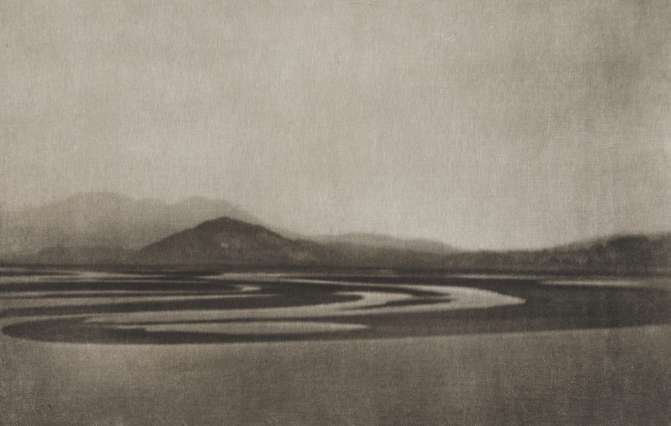 A Davison photogravure of a misty estuary